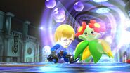 Bellossom using Sweet Scent on a Mii Brawler.