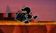 Mr. Game & Watch filling up a bucket with Efficient Panic.