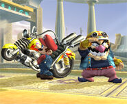 If Wario is careless, his bike can be picked up by someone else.