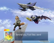 Fox's Smash Taunt on Corneria