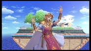 In Smash Ultimate being taken off screen by the beetle results in a Screen KO. The Beetle can be seen still attached to Zelda's back.