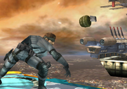 Solid Snakes' Neutral Special Move, Hand Grenade.