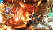 Roy using Flare Blade against Link