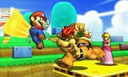 Mario, Bowser y Peach en Super Mario 3D Land SSB4 (3DS)