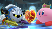 Meta Knight y Kirby en la Liga Pokémon.