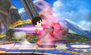 Karateka Mii iniciando el ataque en Super Smash Bros. para Nintendo 3DS.