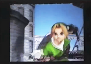 Las plataformas móviles detrás de Link en el tráiler de Super Smash Bros. Melee.