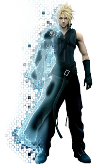 Art oficial de Cloud en Final Fantasy VII Advent Children