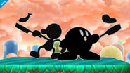 Mr. Game & Watch y Kirby usando Chef.