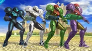 Paleta de colores de Samus, en el que se puede ver el traje basado en Samus Oscura.