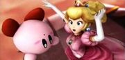 Peach y Kirby Mar de nubes SSBB