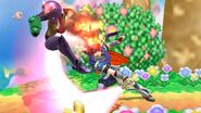 Roy usando la Danza doble del sable en Super Smash Bros. para Wii U.