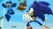 Sonic y Mega Man en Altárea SSB4 (Wii U)