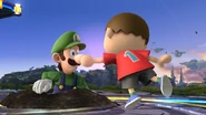 Luigi y el Aldeano en el Campo de Batalla.