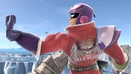 Captain Falcon posando en el Campo de batalla.