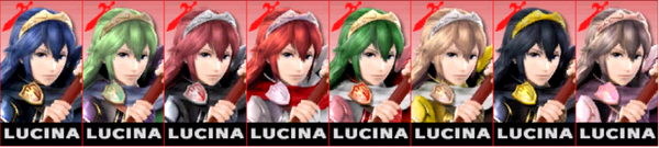 Paleta de colores de Lucina SSB4 (3DS)