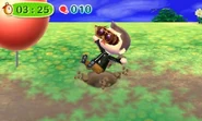 Aldeano cayendo en una trampa en Animal Crossing New Leaf.