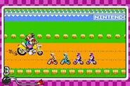 Moto Wario en Unexcite Bike, un micro-juego de WarioWare, Inc.: Minigame Mania.