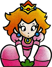 Art de Peach junto a la hierba en Super Mario Bros