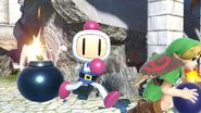 Bomberman y Young Link en Templo SSBU