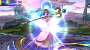 Palutena al iniciar el movimiento en Super Smash Bros. para Wii U.