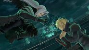 Sefirot y Cloud enfrentándose en Midgar.