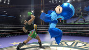 Little Mac golpeando a Mega Man en el Cuadrilátero.