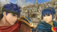 Ike y Marth en el escenario.