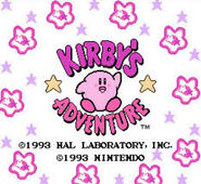 Pantalla de titulo de Kirby's Adventure