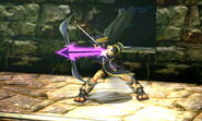 Pit Sombrío cargando una flecha en Super Smash Bros. para Nintendo 3DS.