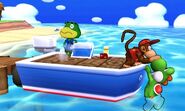 Diddy Kong y Yoshi en Isla Tórtimer.