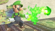 Luigi usando Bola de fuego SSBU