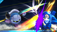 Meta Knight atacando a Mega Man SSB4 (Wii U)