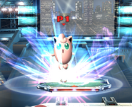 Jigglypuff entrando al escenario en Super Smash Bros. Brawl.