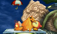 Charizard junto a un Waddle Dee en el modo Smashventura.