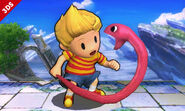 Lucas junto a la Cuerda Serpiente SSB4 (3DS)