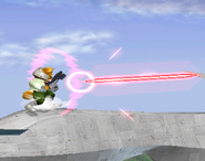 Disparo del Blaster en Super Smash Bros. Melee.