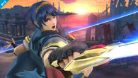 Marth realizando su ataque aéreo normal.