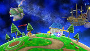 Mario, Bowser, Samus y el Aldeano en la Galaxia Mario SSB4 (Wii U)