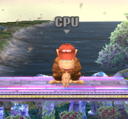 Diddy Kong entrando al escenario en Super Smash Bros. Brawl.