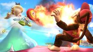 Estela usando la Flor de fuego contra Diddy Kong SSB4 (Wii U)