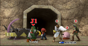 Link Pit Mario Kirby y Yoshi seleccion La orilla del lago (2) ESE SSBB