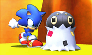 Sonic junto a Spewpa.