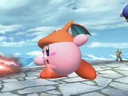 Kirby usando Lanzallamas.