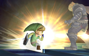 Toon Link utilizando Golpe Trifuerza...