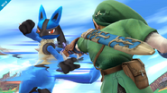 Lucario usando Doble equipo.