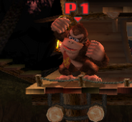 Donkey Kong entrando al escenario en Super Smash Bros. Brawl.