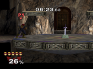 La Espada Maestra en el Laberinto Subterráneo de Super Smash Bros. Melee.