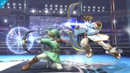 Pit usando la flecha de Palutena en Super Smash Bros. Wii U.