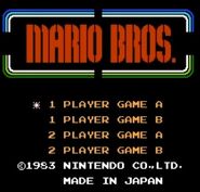Pantalla de titulo de Mario Bros. (NES)